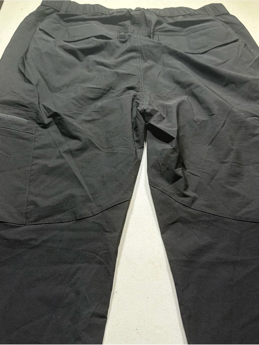 Men's Black Utility Cargo Pants with Elastic Waist
